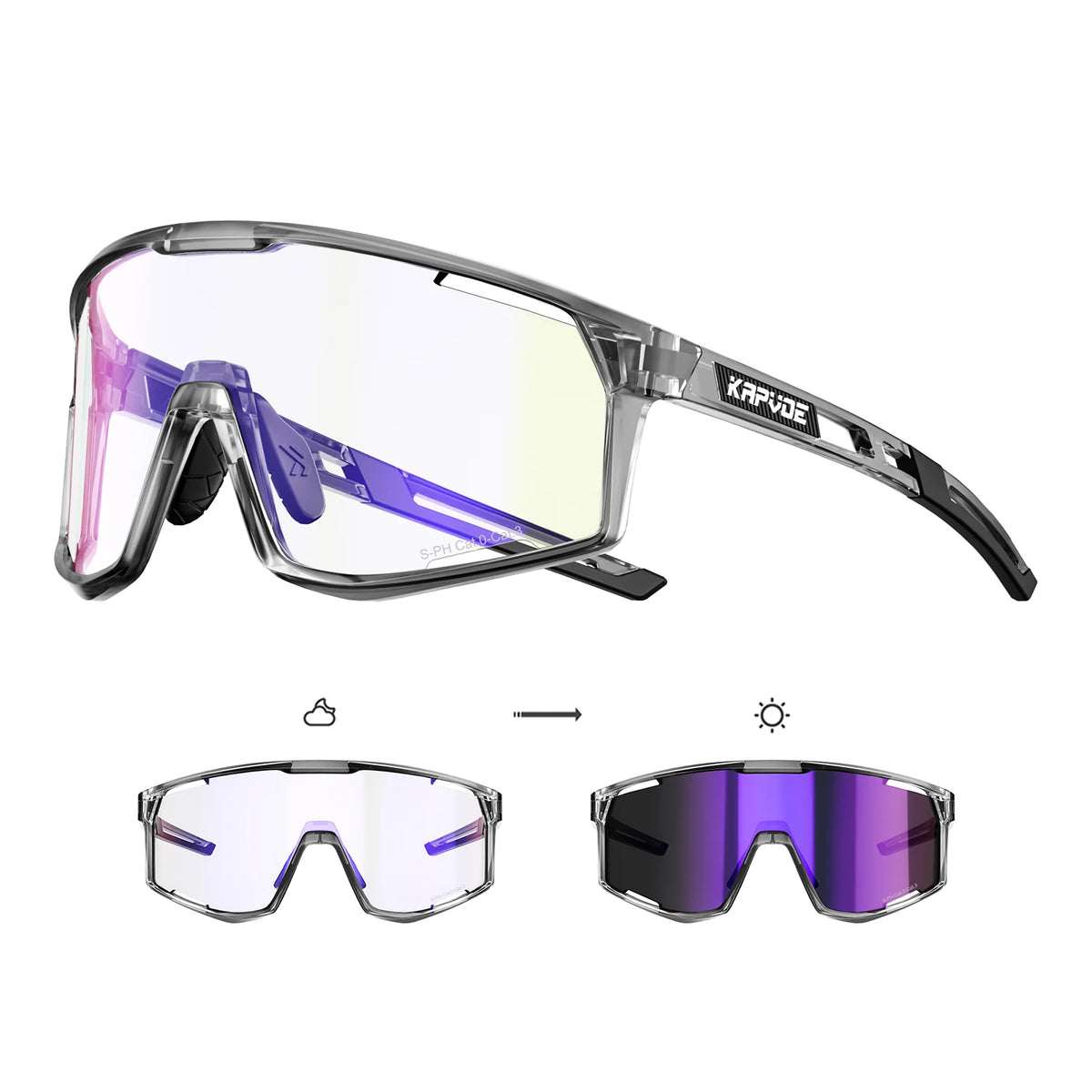 KAPVOE K180 Shadowless Photochromic Sunglasses